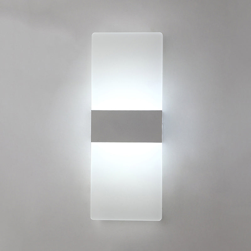 Geometry Shape Metal Wall Light Modern Style 1 Light Wall Mount Lamp in White
