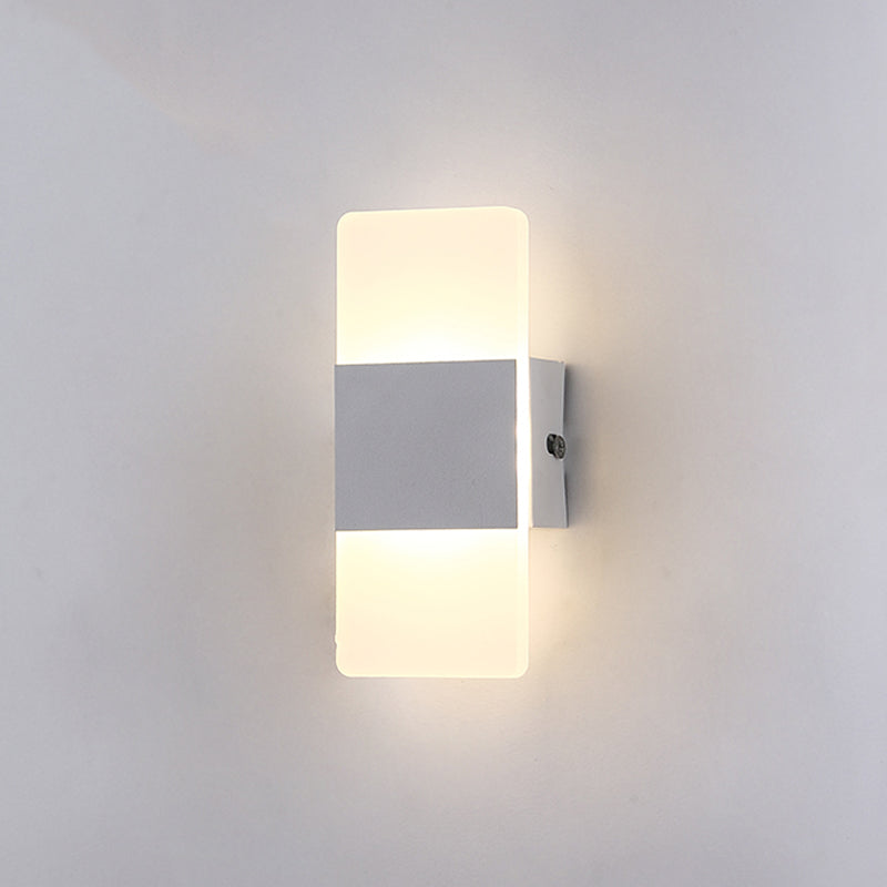 Geometry Shape Metal Wall Light Modern Style 1 Light Wall Mount Lamp in White
