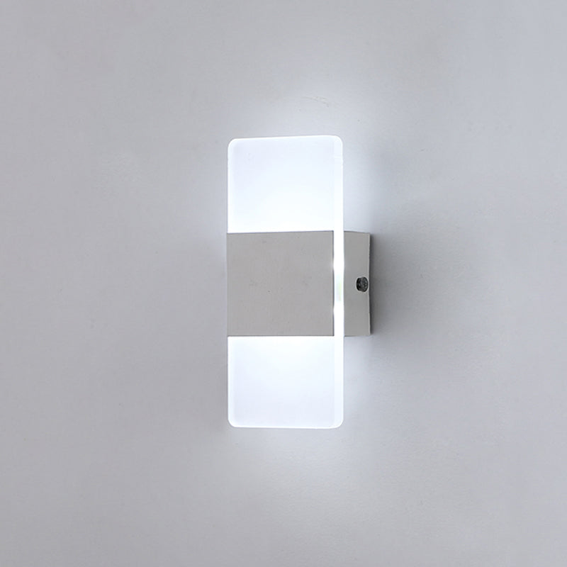 Geometry Shape Metal Wall Light Modern Style 1 Light Wall Mount Lamp in White