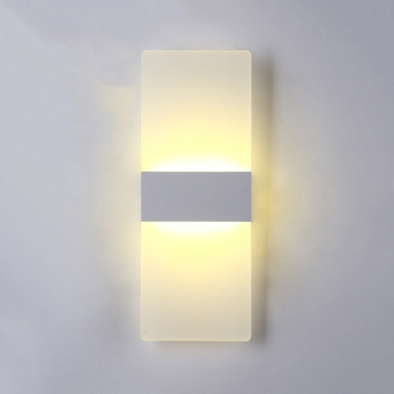 Geometry Shape Metal Wall Light Modern Style 1 Light Wall Mount Lamp in White