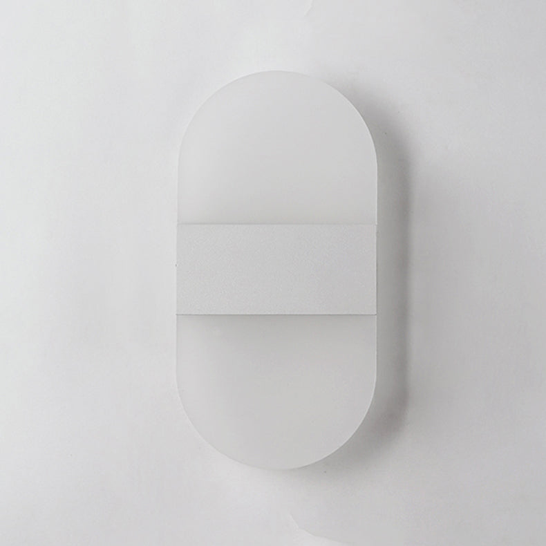 Geometry Shape Metal Wall Light Modern Style 1 Light Wall Mount Lamp in White