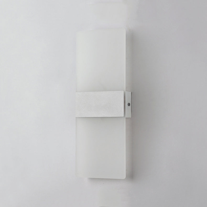 Geometry Shape Metal Wall Light Modern Style 1 Light Wall Mount Lamp in White