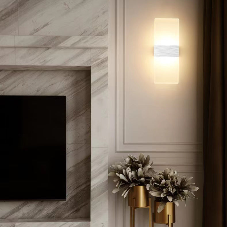 Géométrie Géométrie Mur métallue style moderne 1 lampe de montage mural clair en blanc