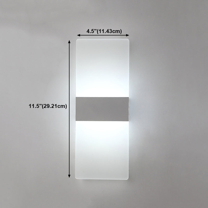 Geometry Shape Metal Wall Light Modern Style 1 Light Wall Mount Lamp in White