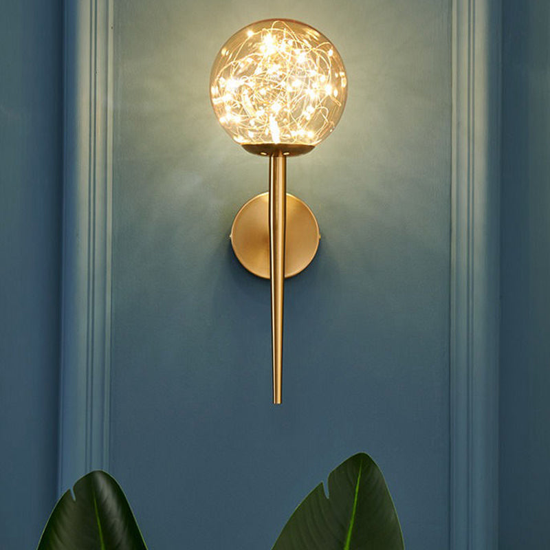 Lumière murale de forme sphérique Métal de style métal à 1 lumière Lumière