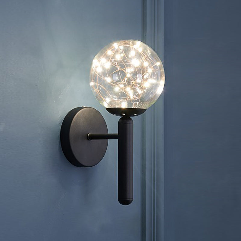 Lumière murale de forme sphérique Métal de style métal à 1 lumière Lumière