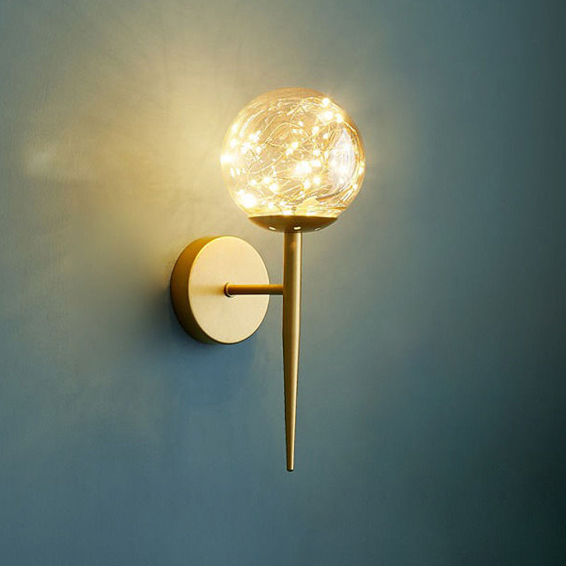 Lumière murale de forme sphérique Métal de style métal à 1 lumière Lumière