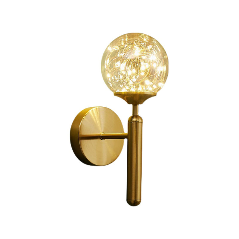 Lumière murale de forme sphérique Métal de style métal à 1 lumière Lumière