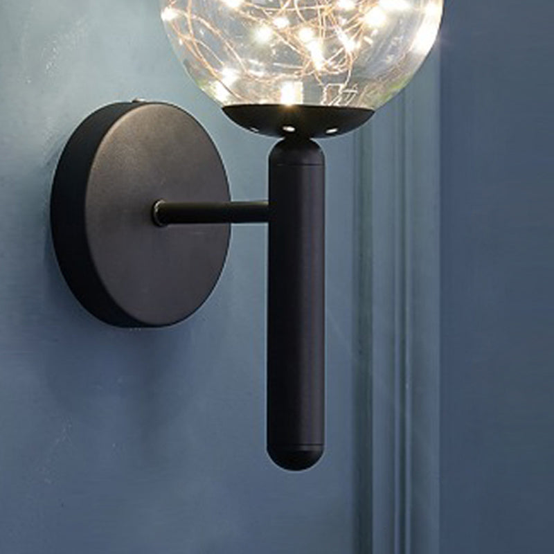 Lumière murale de forme sphérique Métal de style métal à 1 lumière Lumière