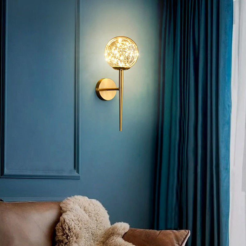 Lumière murale de forme sphérique Métal de style métal à 1 lumière Lumière