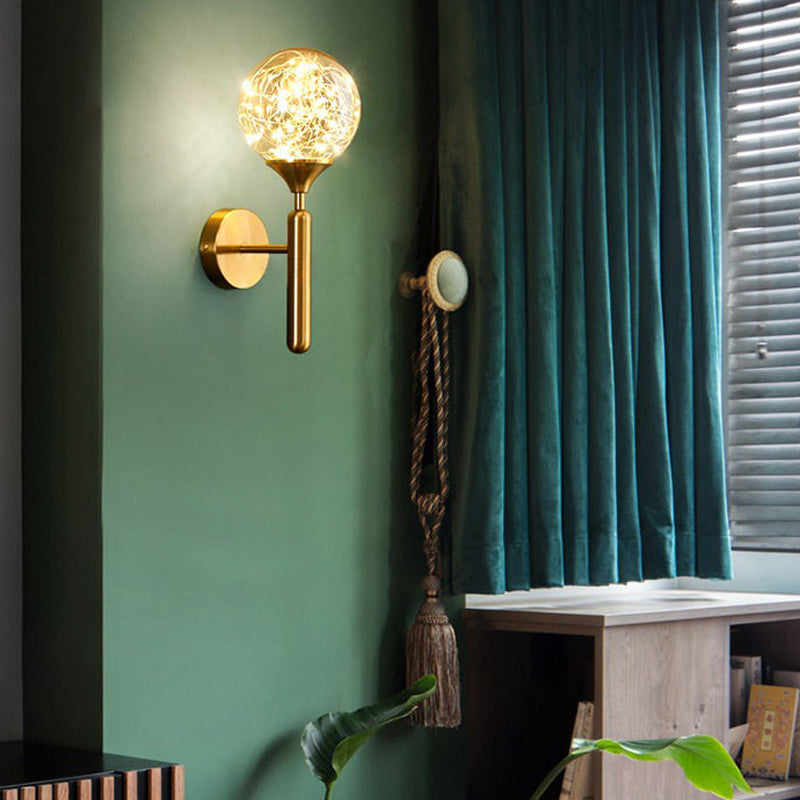 Lumière murale de forme sphérique Métal de style métal à 1 lumière Lumière