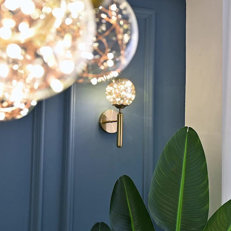 Lumière murale de forme sphérique Métal de style métal à 1 lumière Lumière