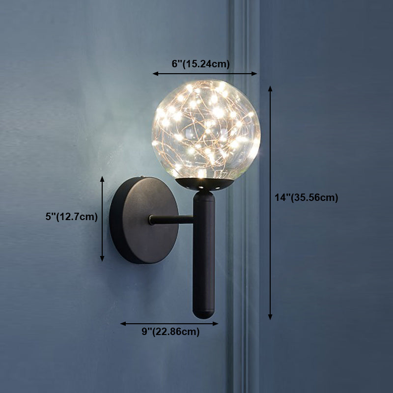 Lumière murale de forme sphérique Métal de style métal à 1 lumière Lumière
