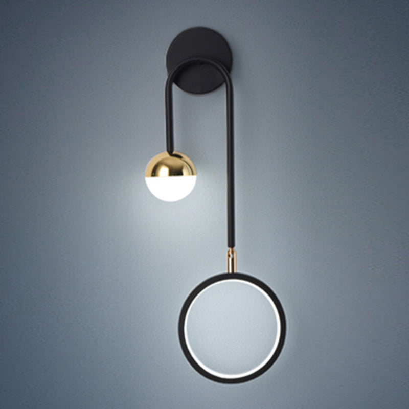 Luces de pared de forma de geometría de estilo de montaje de pared de metal de estilo de metal moderno en negro