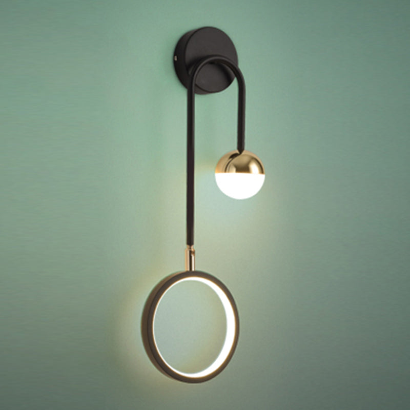 Luces de pared de forma de geometría de estilo de montaje de pared de metal de estilo de metal moderno en negro
