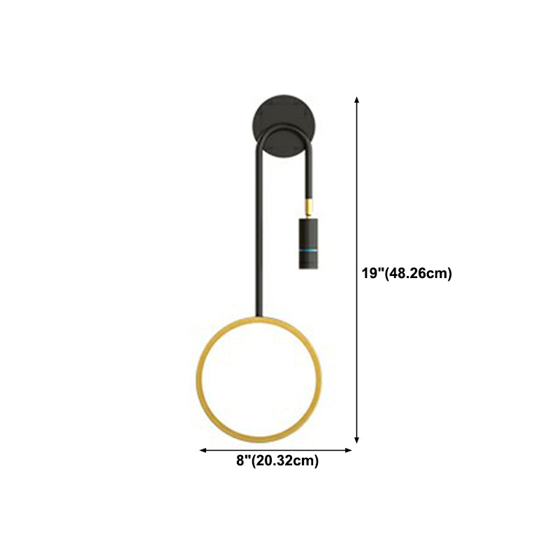 Luces de pared de forma de geometría de estilo de montaje de pared de metal de estilo de metal moderno en negro