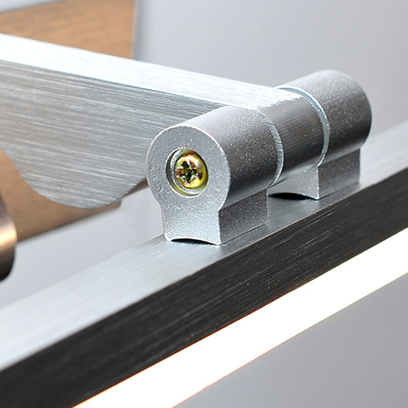 Linear Shade Metal Wall Sconce Modern Style 1 Light Mirror Wall Mount Lighting