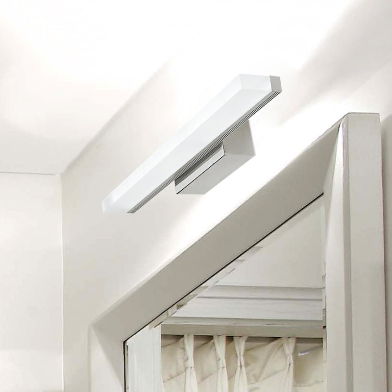 Linear Shade Metal Wall Sconce Modern 1 Light Mirror Wall Mount Light Fixture