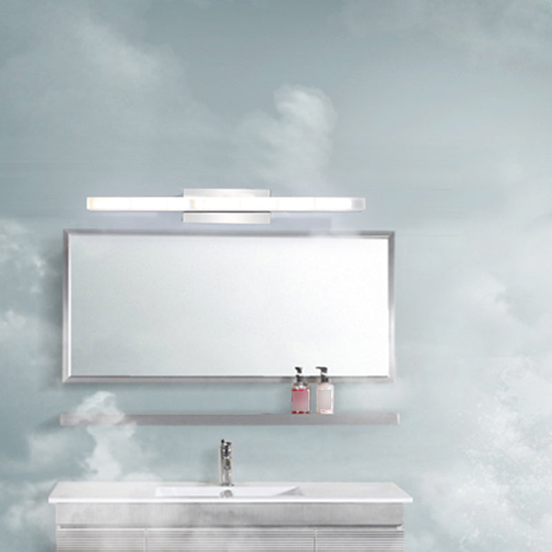 Linear Shade Metal Wall Sconce Modern 1 Light Mirror Wall Mount Light Fixture