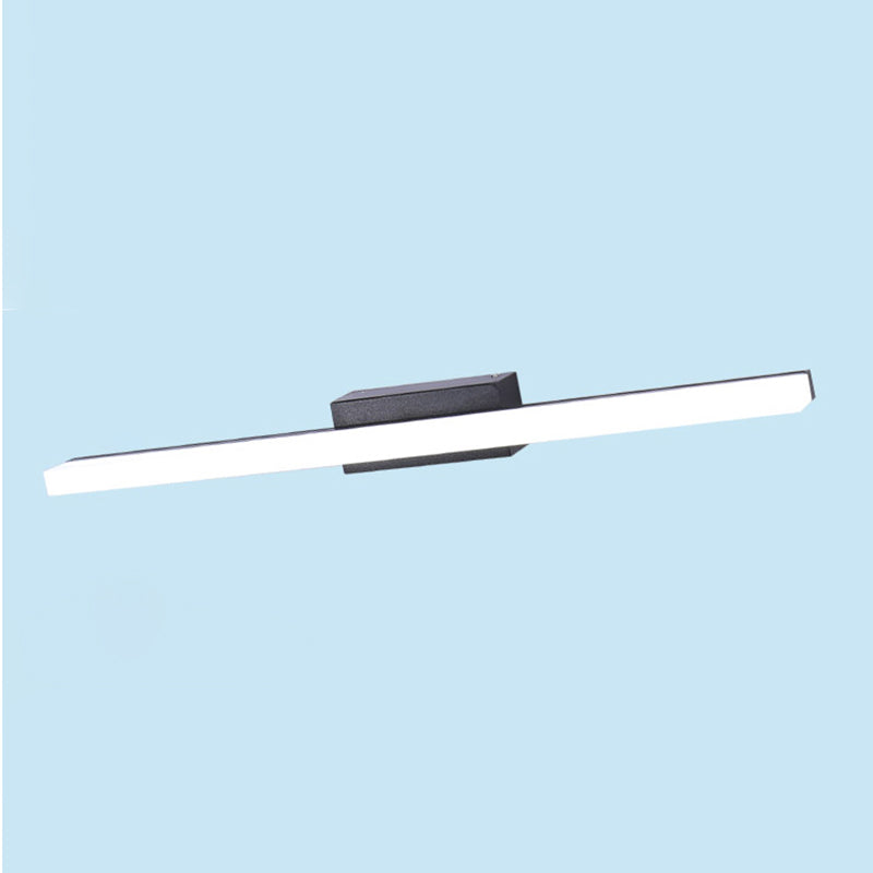 Linear Shade Metal Wall Sconce Modern 1 Light Mirror Wall Mount Light Fixture