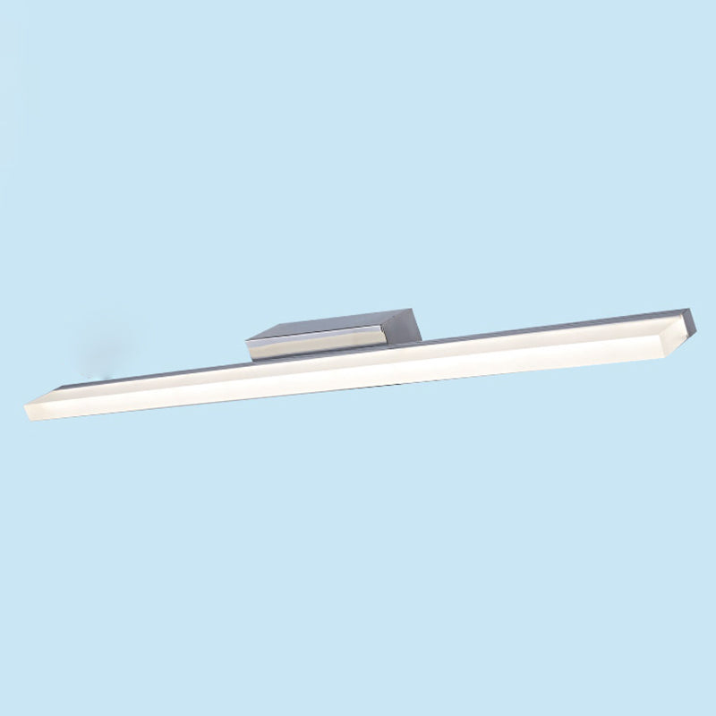 Linear Shade Metal Wall Sconce Modern 1 Light Mirror Wall Mount Light Fixture