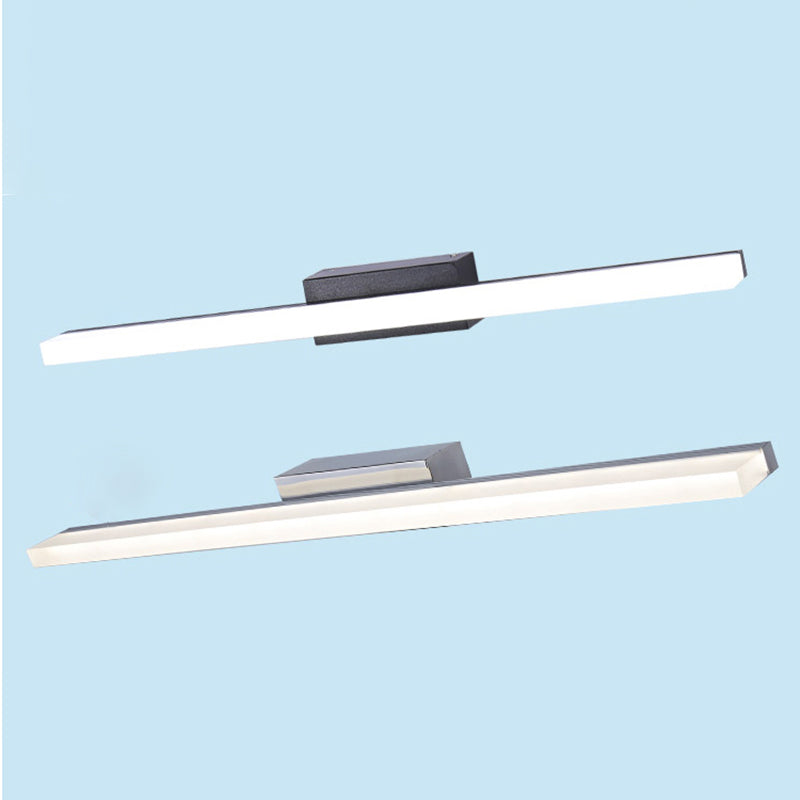 Linear Shade Metal Wall Sconce Modern 1 Light Mirror Wall Mount Light Fixture