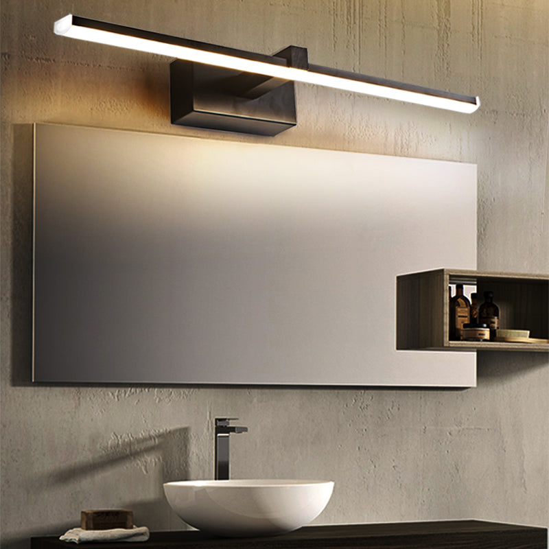 Linear Shade Metal Wall Sconce Lighting Modern 1- Light Mirror Wall Mount Light Fixture