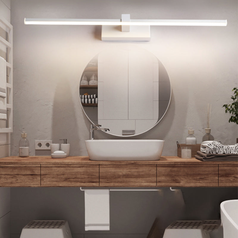 Linear Shade Metal Wall Sconce Lighting Modern 1- Light Mirror Wall Mount Light Fixture