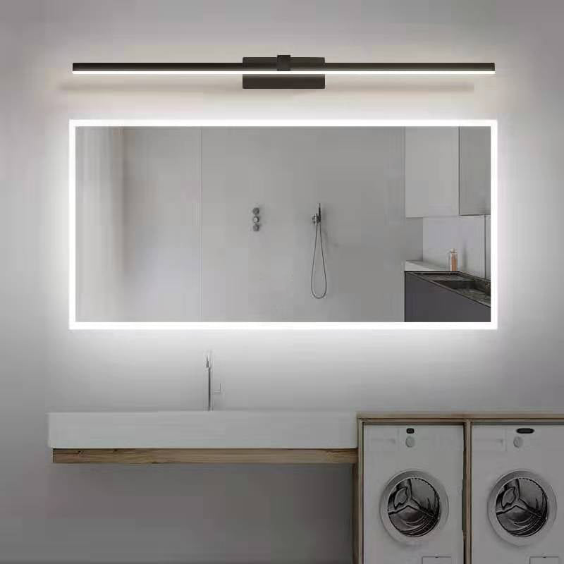 Linear Shade Metal Wall Sconce Lighting Modern 1- Light Mirror Wall Mount Light Fixture