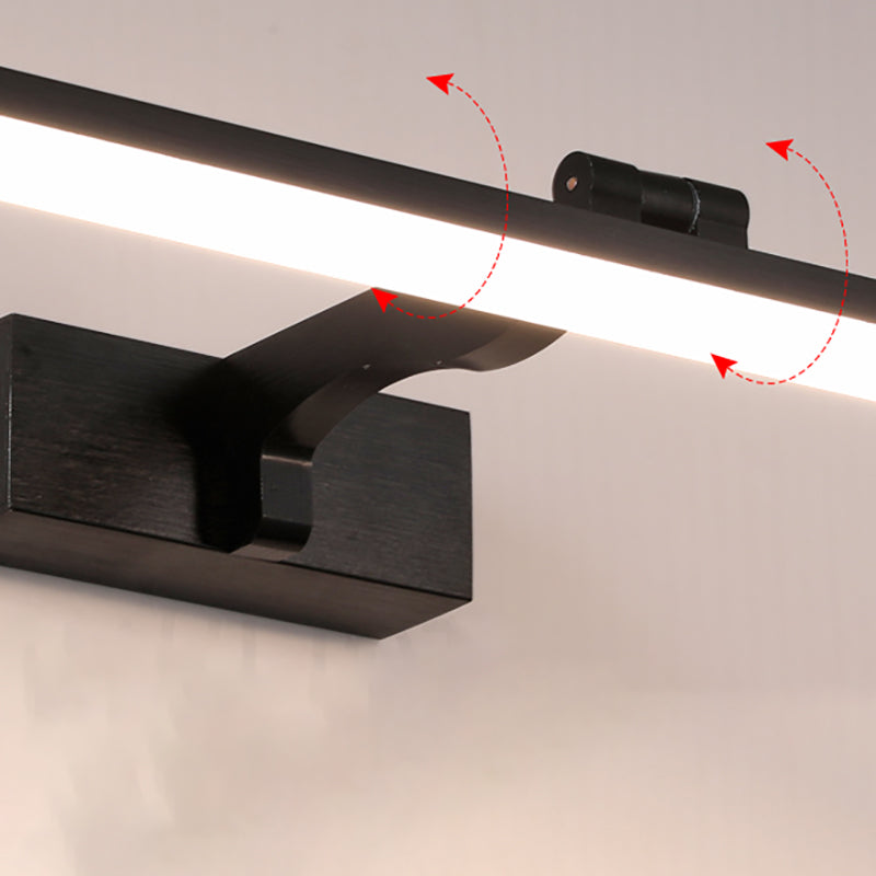 Lineal estilo moderno moderno tocador de tocador 1 luz de espejo LED de luz para baño en negro