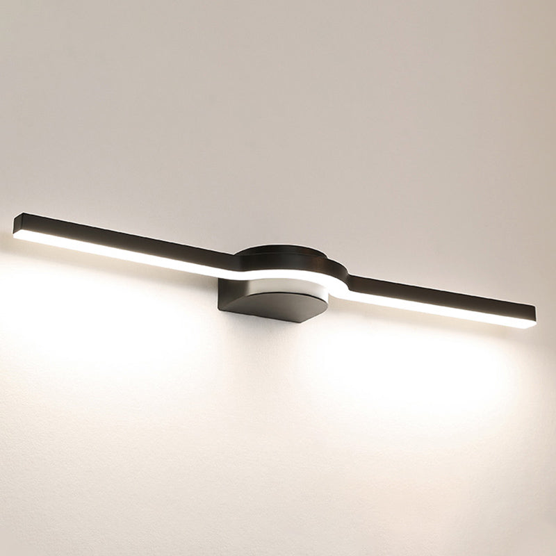 Luce da parete di forma lineare in metallo moderno a 1 lucciola lampada montata