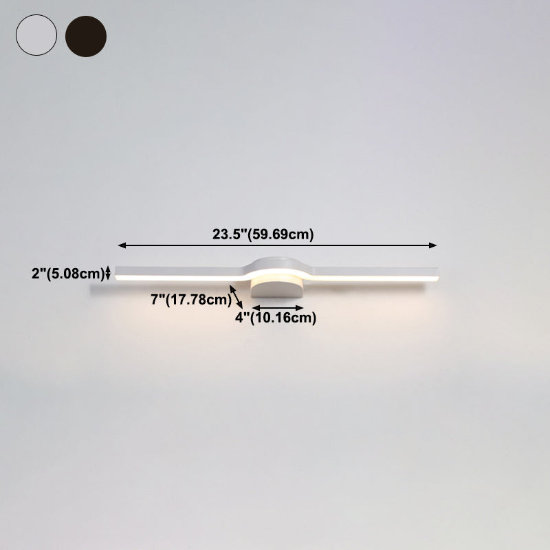Luce da parete di forma lineare in metallo moderno a 1 lucciola lampada montata