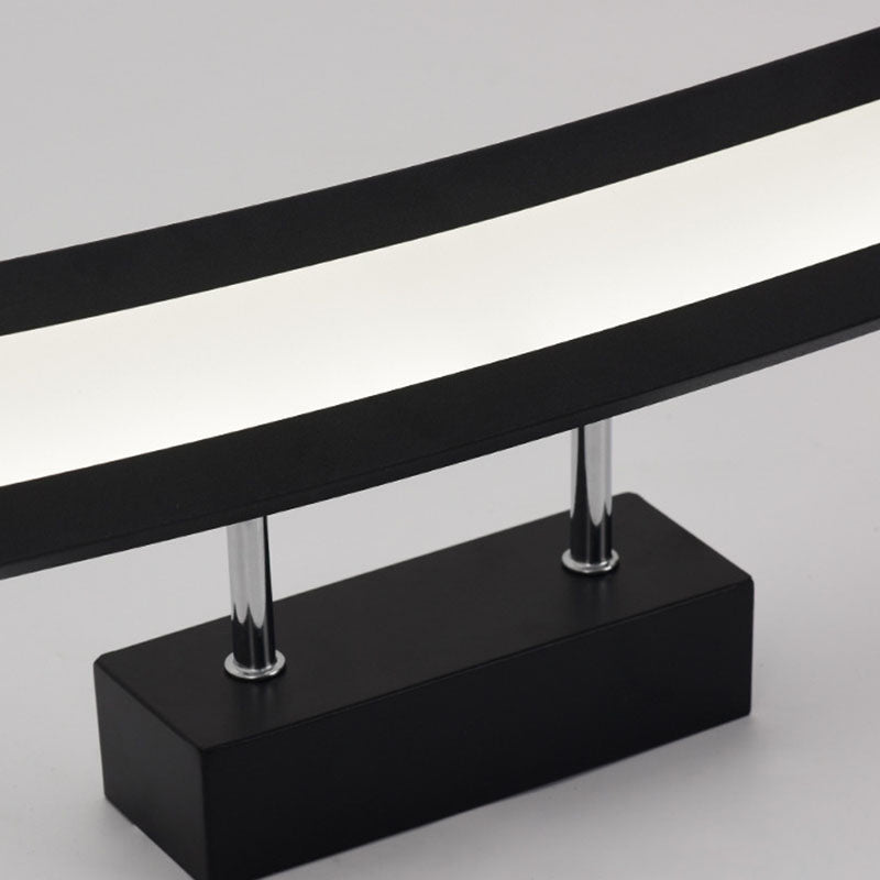 Metal Linear Shape Wall Light Modern 1-Light Mirror Wall Mount Light Fixture