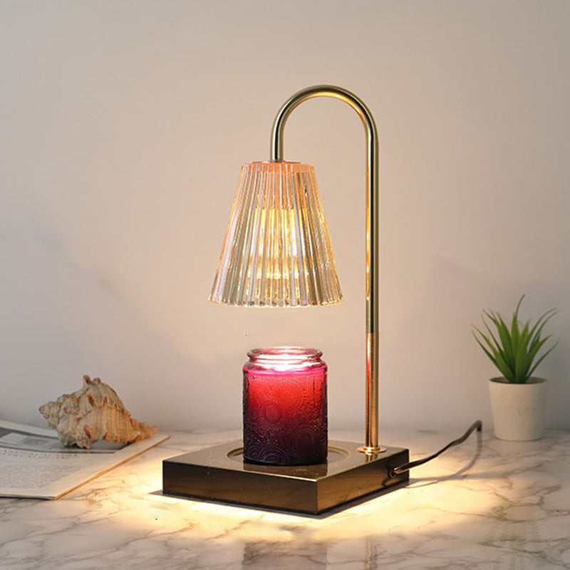 1 tavolo da cono leggero leggero lampada da tavolo in vetro in stile moderno, aromaterapia non inclusa