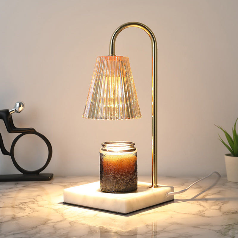1 tavolo da cono leggero leggero lampada da tavolo in vetro in stile moderno, aromaterapia non inclusa
