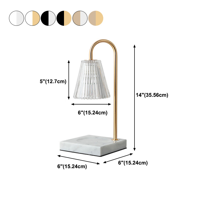 1 tavolo da cono leggero leggero lampada da tavolo in vetro in stile moderno, aromaterapia non inclusa