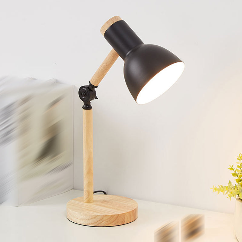 Lampe de table en forme de tambour de style moderne allumant la lampe de table en métal à 1 lumière pour la chambre à coucher