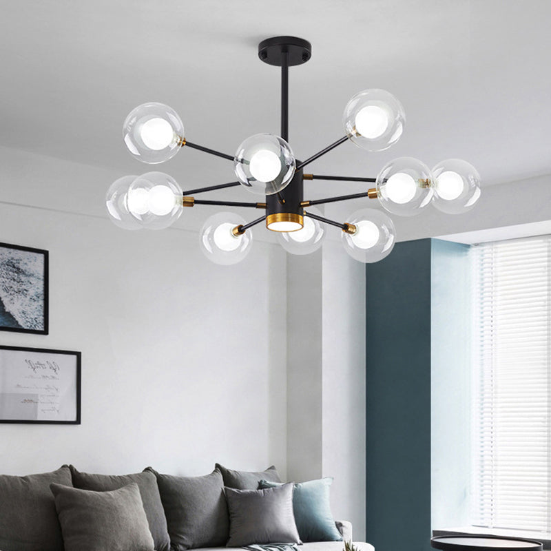 Forme sphérique Chandelier Light Modern Style Glass Multi Light Prowing Lamping pour chambre à coucher