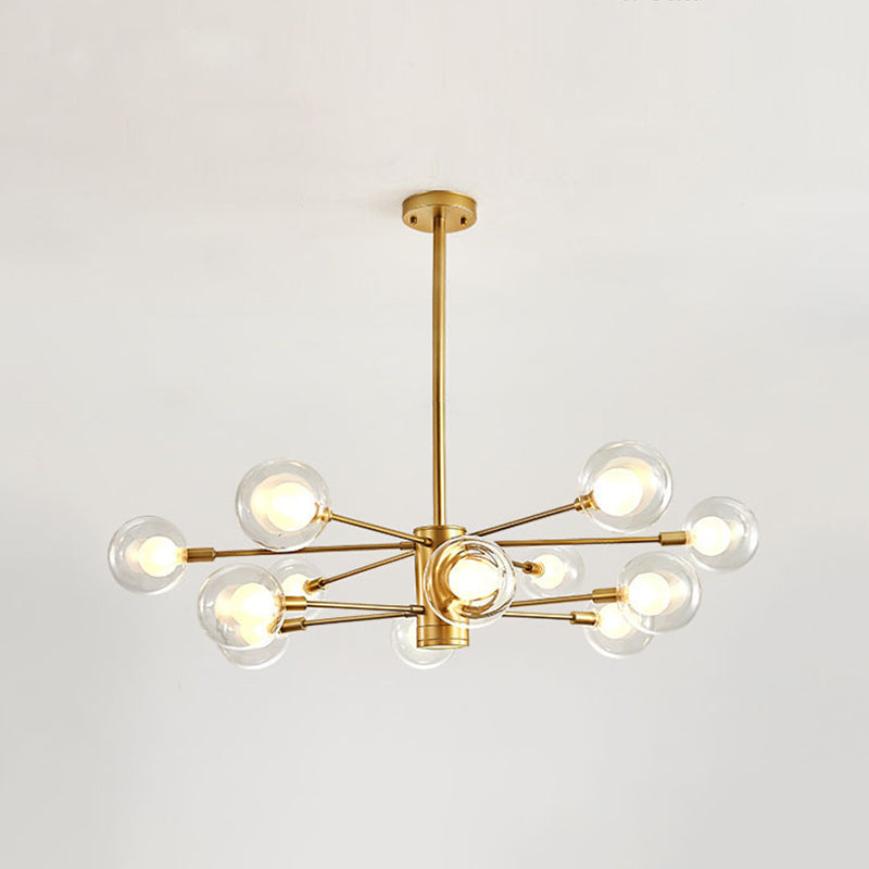 Forme sphérique Chandelier Light Modern Style Glass Multi Light Prowing Lamping pour chambre à coucher