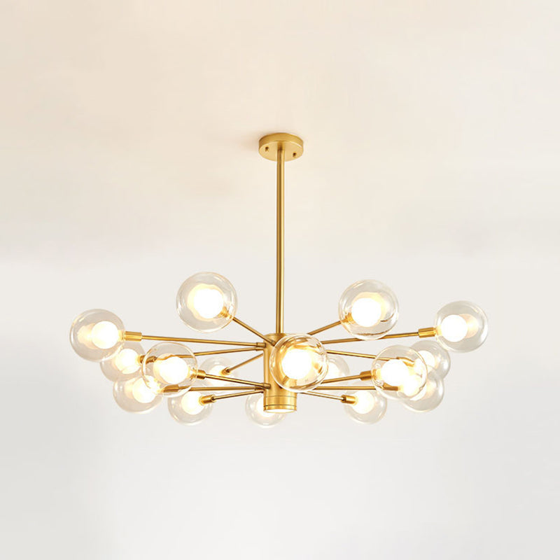 Forme sphérique Chandelier Light Modern Style Glass Multi Light Prowing Lamping pour chambre à coucher