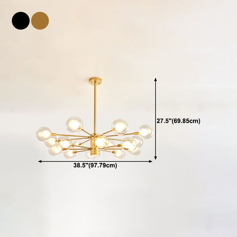 Forme sphérique Chandelier Light Modern Style Glass Multi Light Prowing Lamping pour chambre à coucher