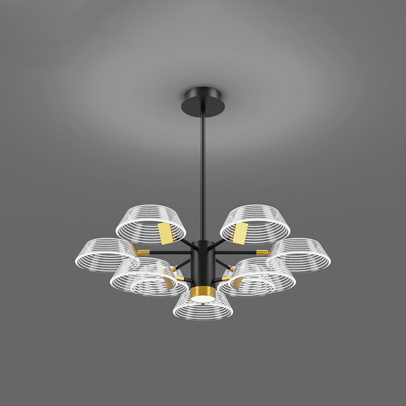 Drum Shape Chandelier Modern Style Metal Multi Light Prowing Lampe pour chambre à coucher