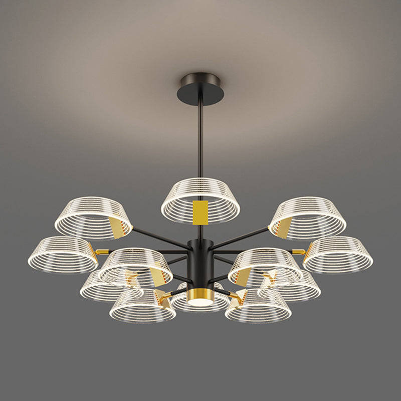 Drum Shape Chandelier Modern Style Metal Multi Light Prowing Lampe pour chambre à coucher