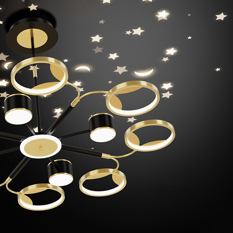 Lámpara de colgación de múltiples luz de estilo de forma de geometría de forma moderna para dormitorio