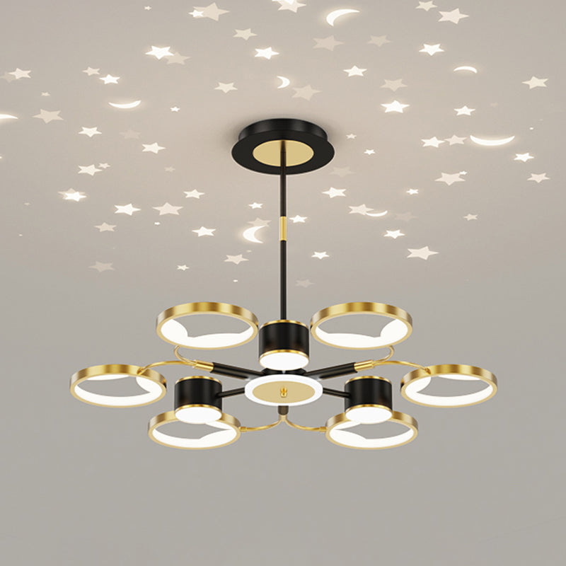 Lámpara de colgación de múltiples luz de estilo de forma de geometría de forma moderna para dormitorio