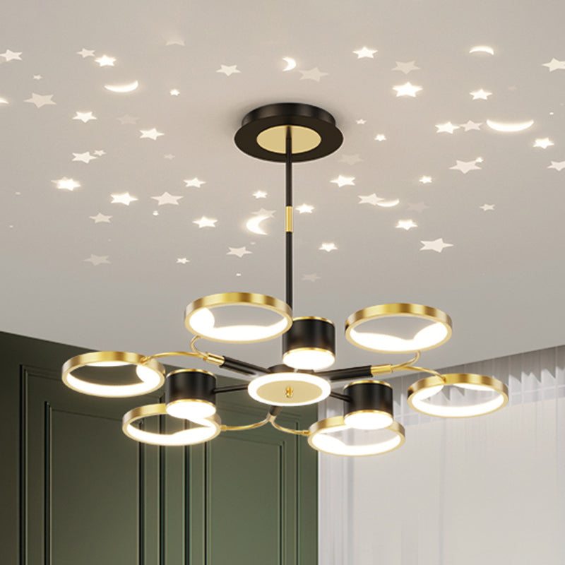 Lámpara de colgación de múltiples luz de estilo de forma de geometría de forma moderna para dormitorio