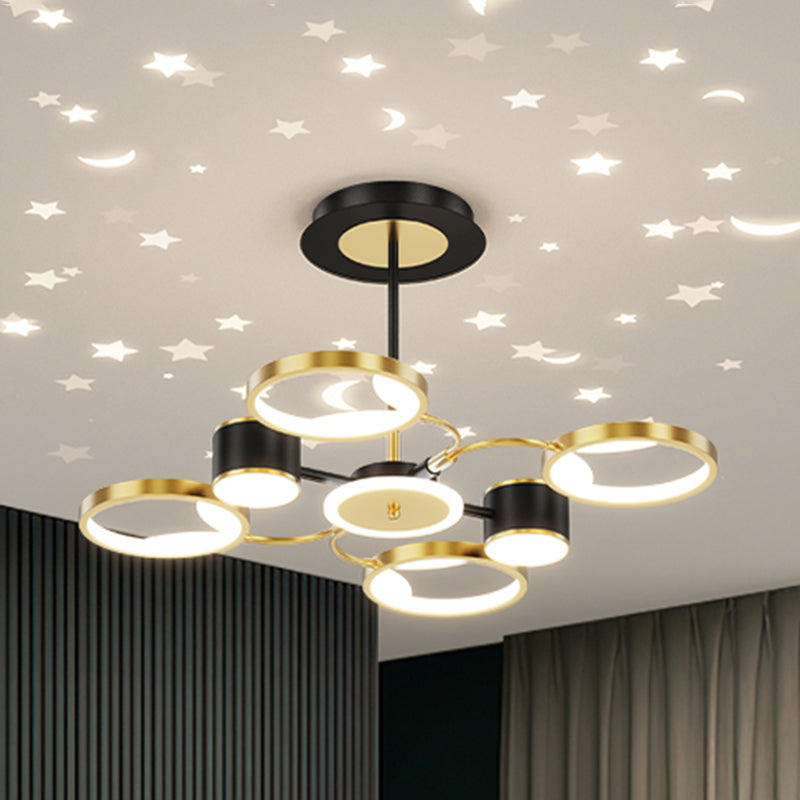 Lámpara de colgación de múltiples luz de estilo de forma de geometría de forma moderna para dormitorio