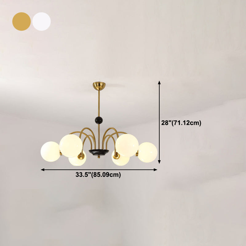 Lámpara de colgante de luz de vidrio de estilo esférico de forma moderna para comedor para comedor