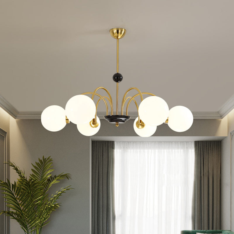 Lustre en lustre sphérique simplicité de style lustre en verre