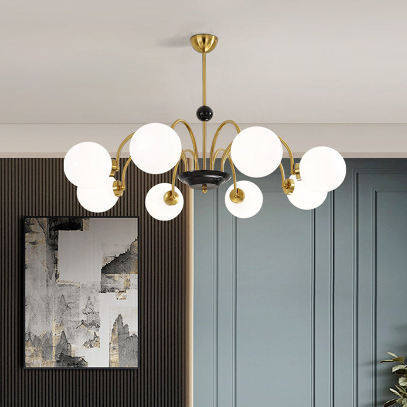 Lustre en lustre sphérique simplicité de style lustre en verre